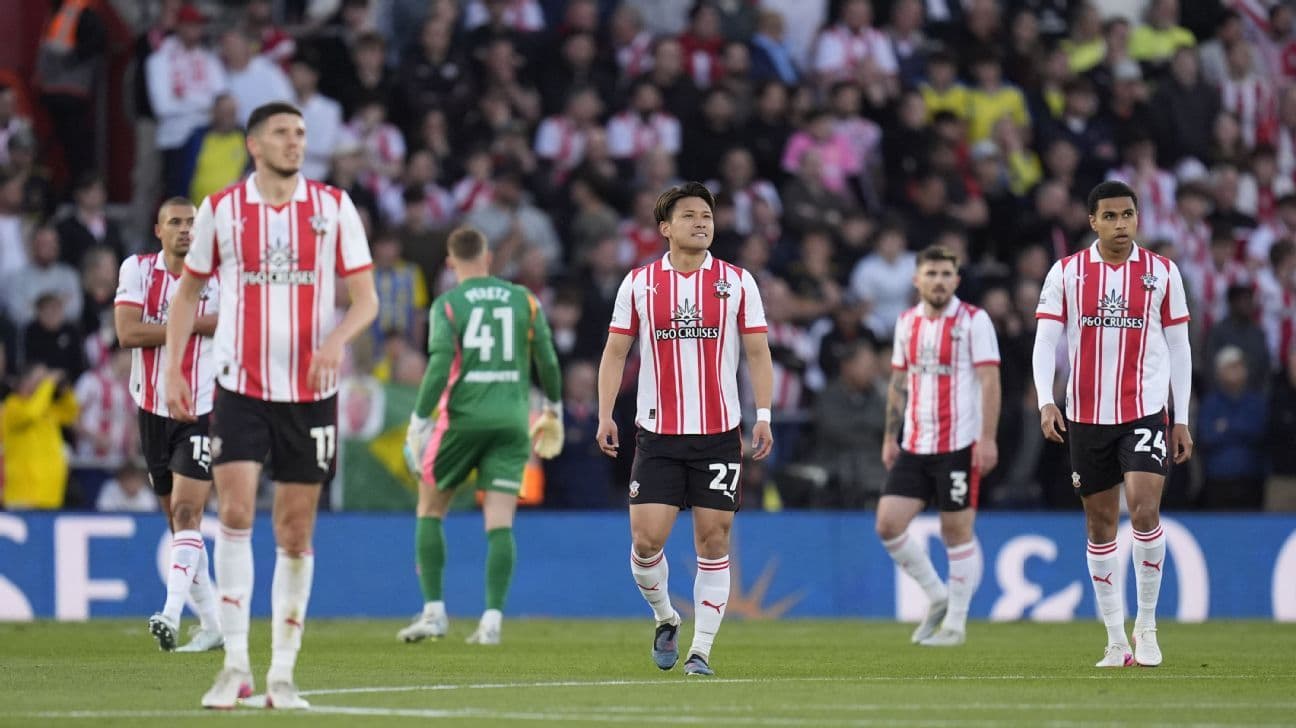 Southampton players walking off the field after match