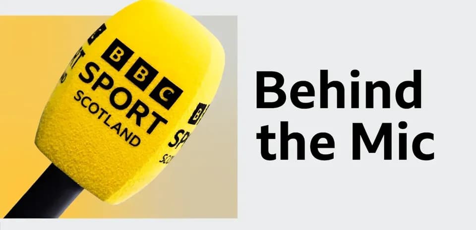 BBC Sport Scotland microphone on yellow background