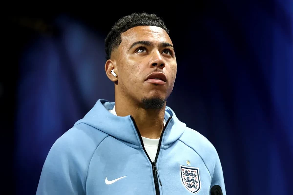 Player in England hoodie preparing for match