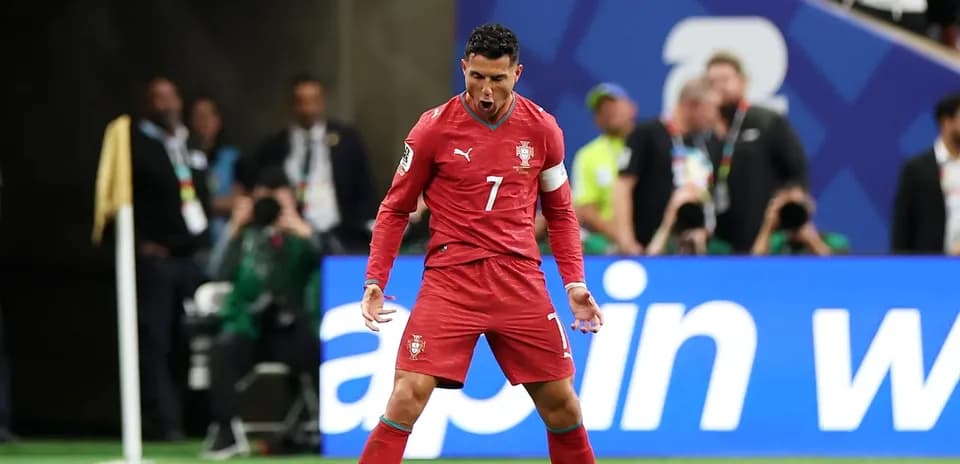 Cristiano Ronaldo celebrating during Portugal match