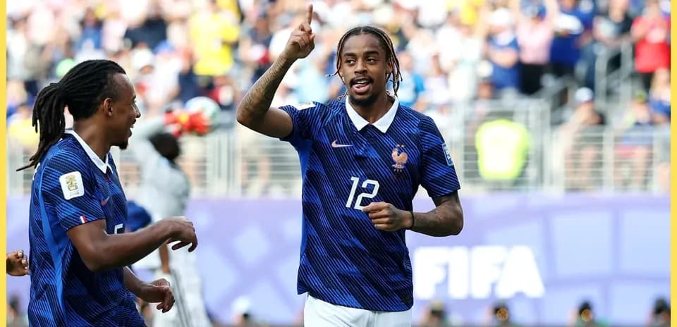 French players celebrating a goal during match