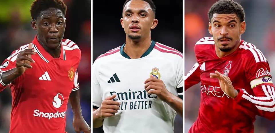 Three football players from different clubs in action