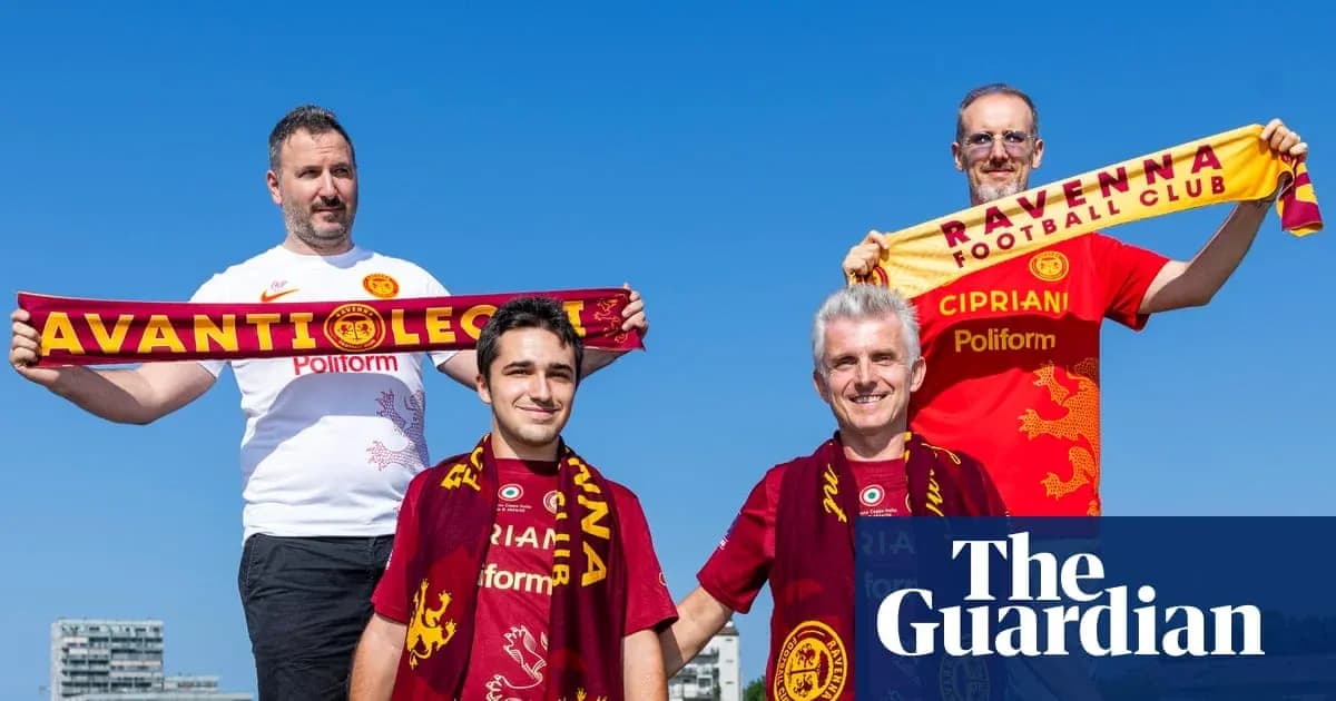 Fans holding scarves for Ravenna Football Club outdoors
