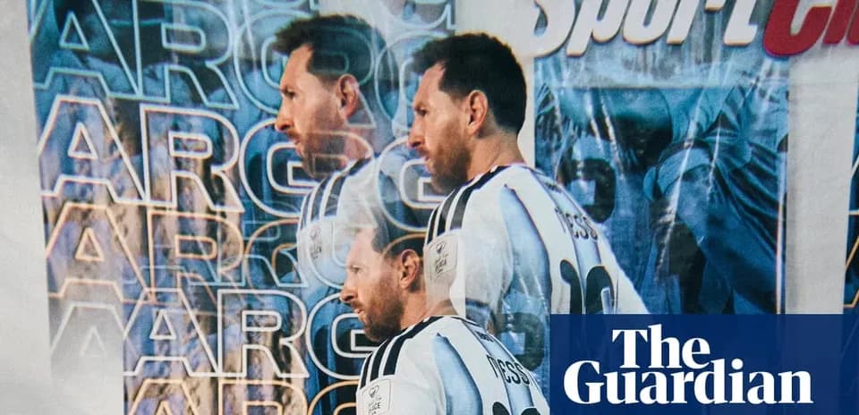 Player in Argentina jersey posed against graphic backdrop