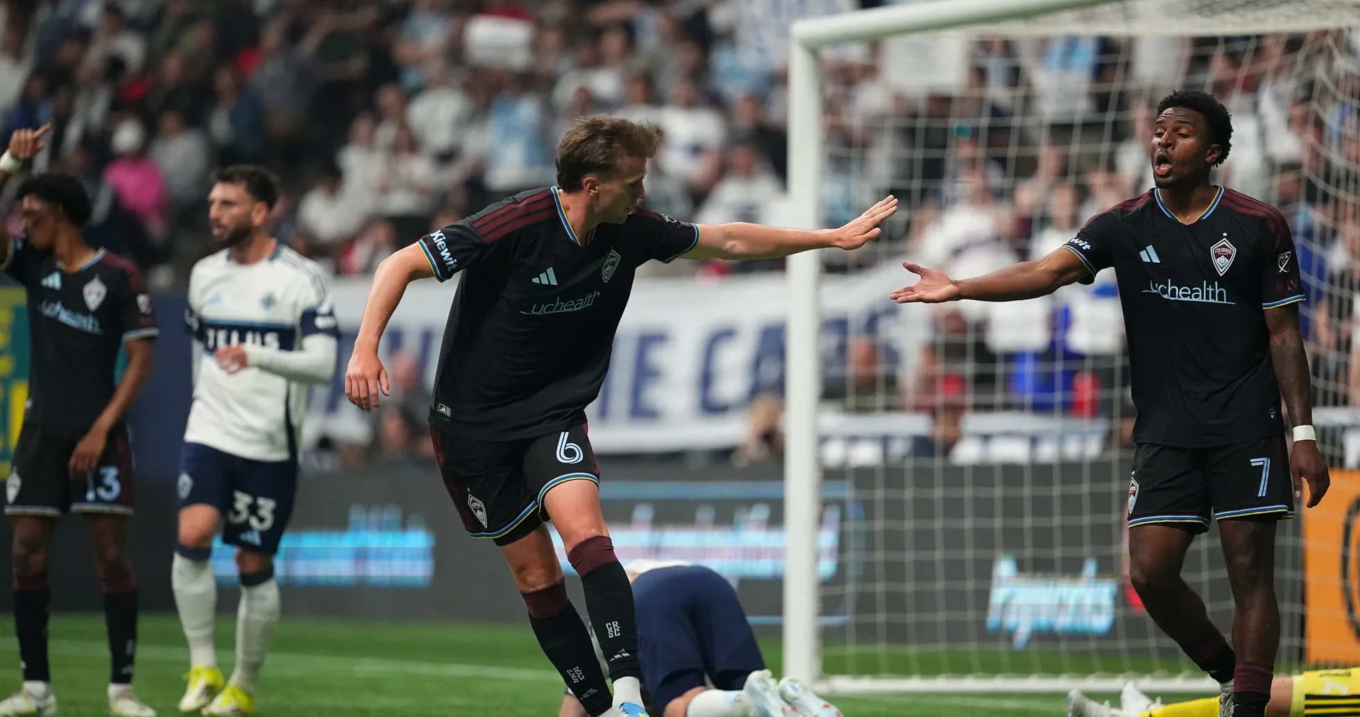 Colorado Rapids II players during match against Vancouver Whitecaps II
