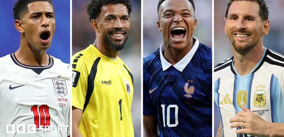 Four football players celebrating during matches
