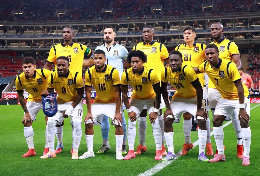 Ecuador national team lineup before match