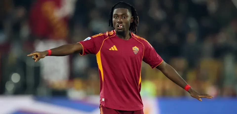 Player gesturing during a match for AS Roma