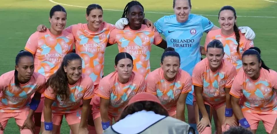 Orlando Pride women's team posing for photo