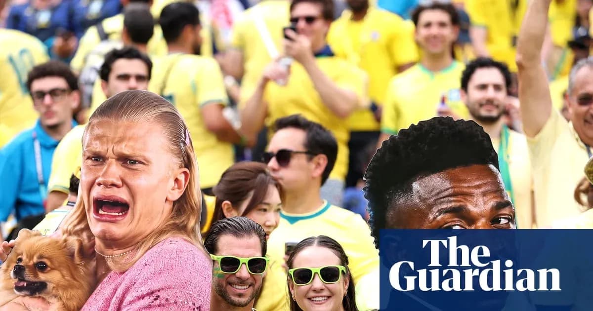 Fans celebrating in yellow jerseys at a stadium