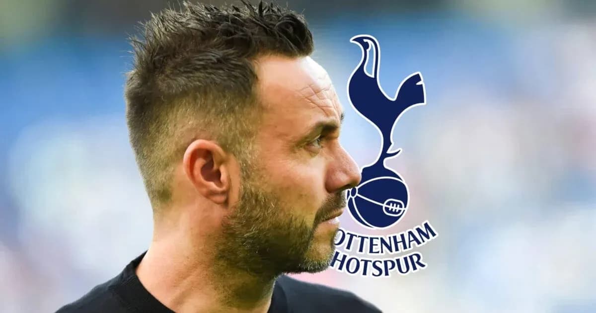 Profile view of man with Tottenham Hotspur logo