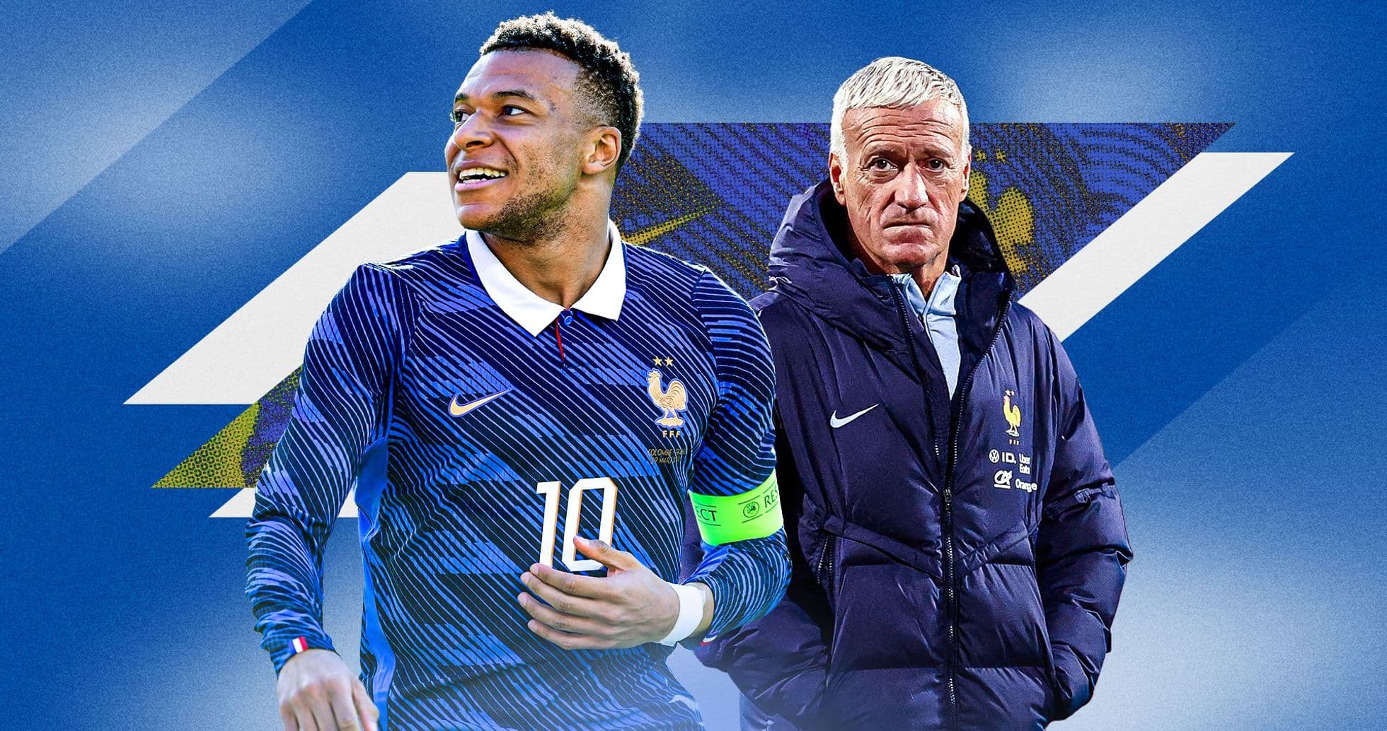 Kylian Mbappé and Didier Deschamps for France
