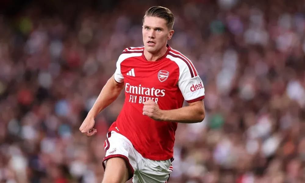Arsenal player running during a match