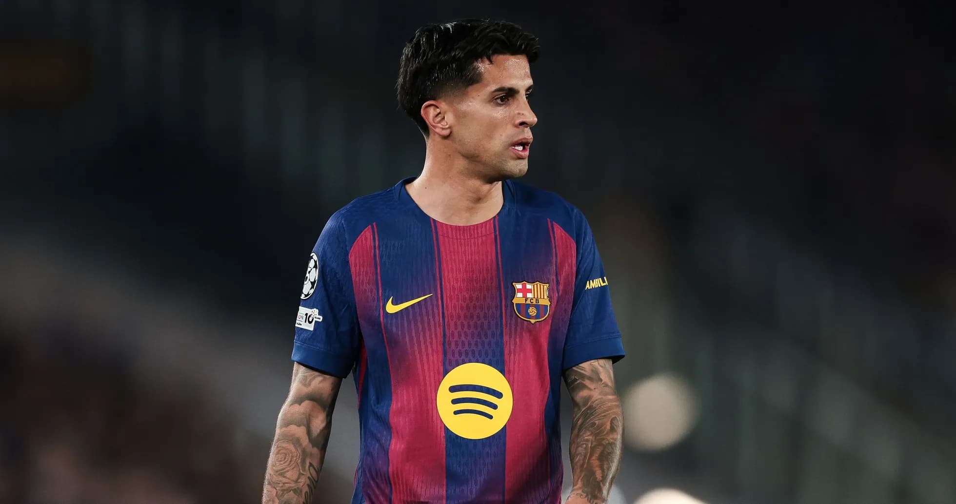Barcelona player during a match at the stadium