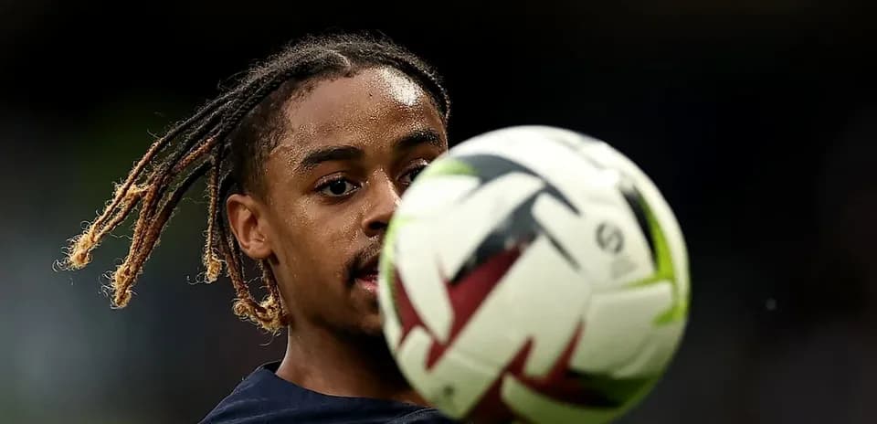 Player controlling ball during training session