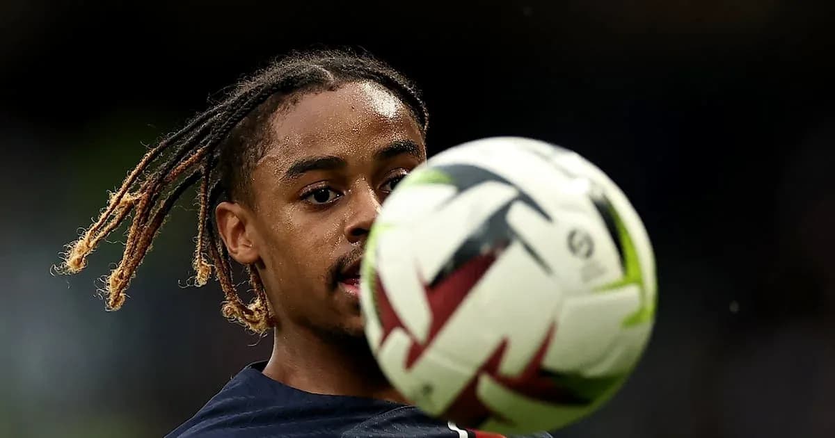 Player controlling ball during training session
