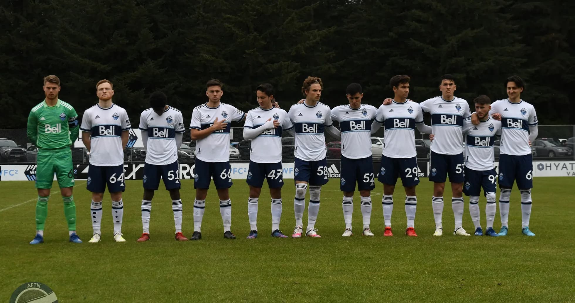 Vancouver Whitecaps II players lined up for match