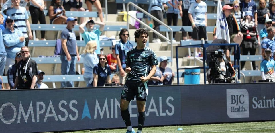 Player celebrating a goal during match
