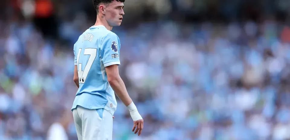 Phil Foden on the pitch during a match