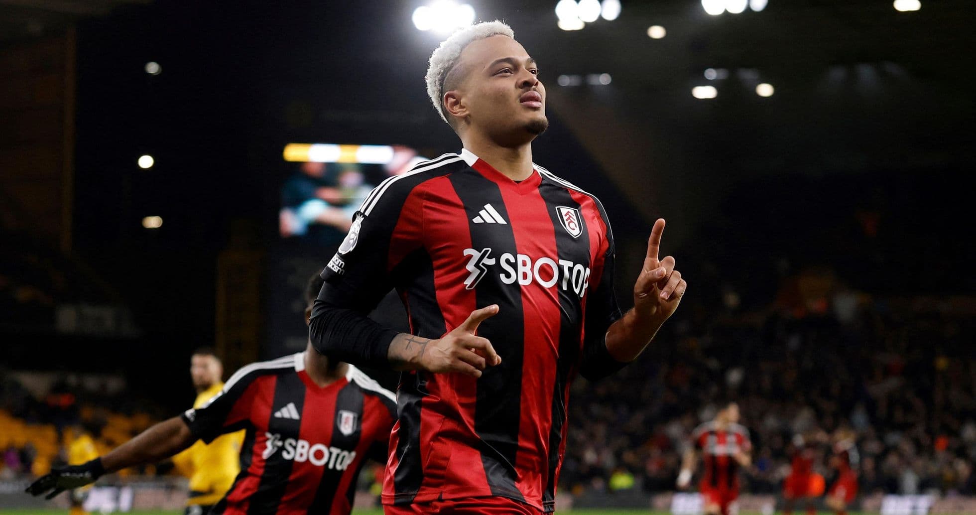 Fulham player celebrating goal during match