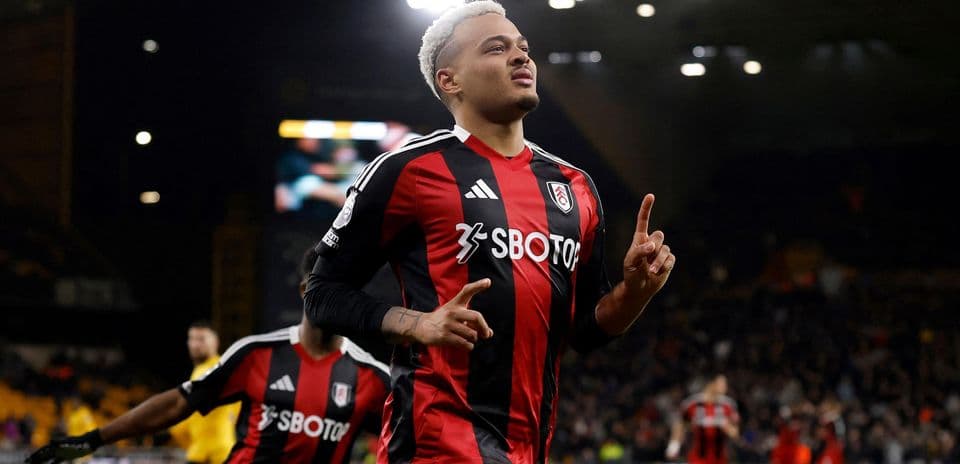 Fulham player celebrating goal during match