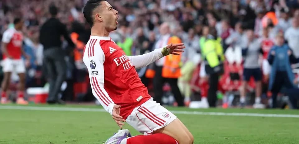 Player celebrating after scoring a goal