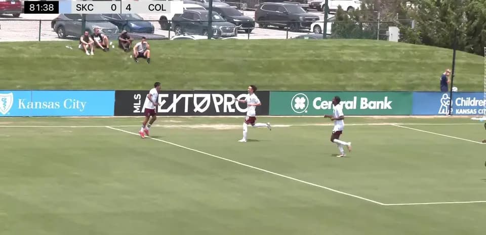 Players celebrating a goal during MLS Next Pro match
