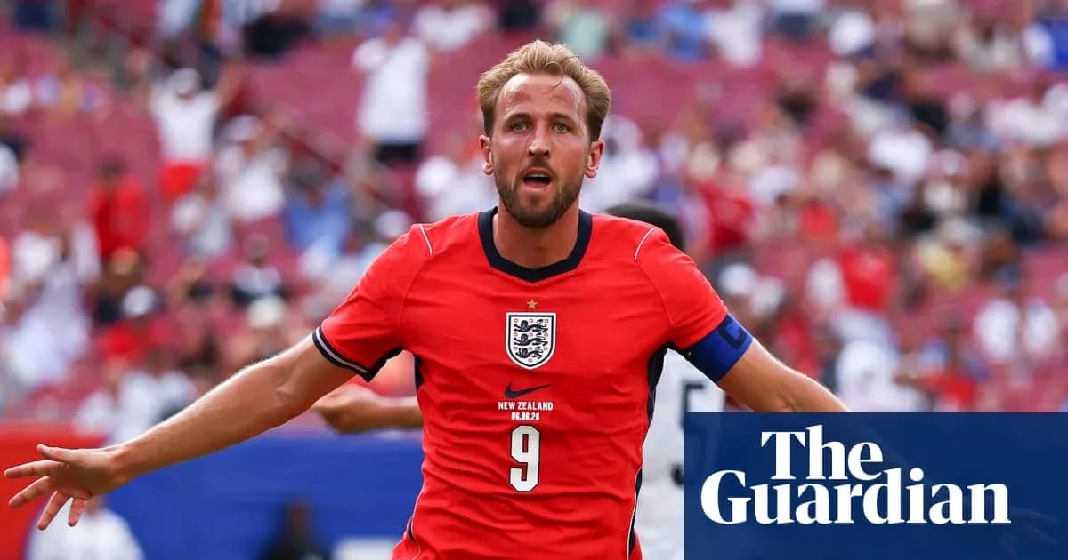 Harry Kane celebrating a goal in England jersey