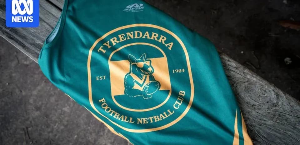Tyrendarra Football Netball Club jersey on a bench