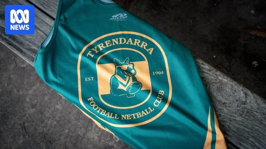 Tyrendarra Football Netball Club jersey on a bench