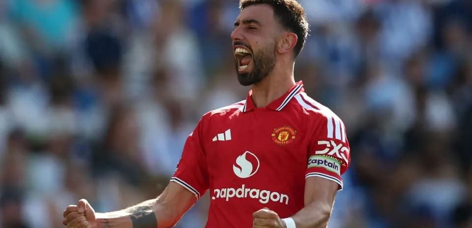 Bruno Fernandes celebrating during a match