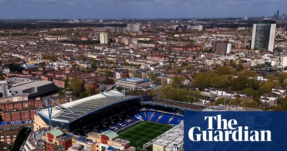 Aerial view of Stamford Bridge stadium and surrounding area