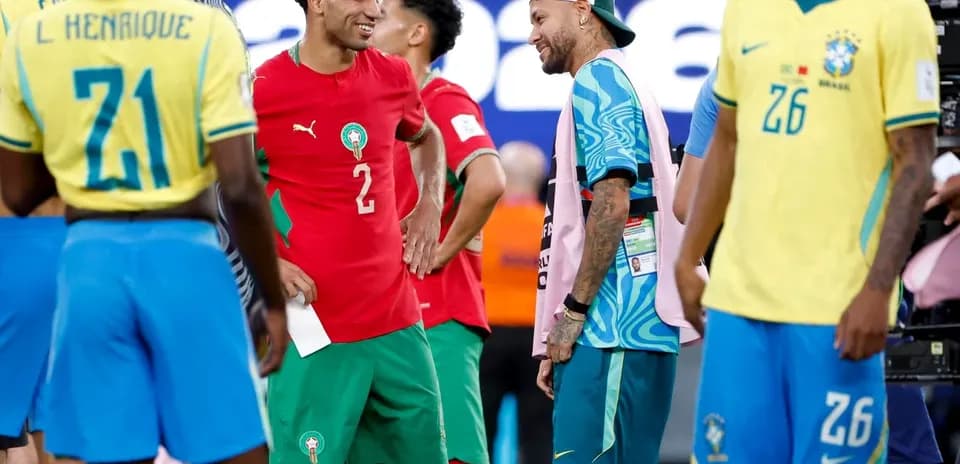Players interacting after a match on the field