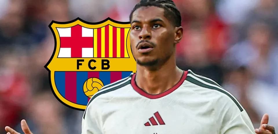 Player with Barcelona logo in background