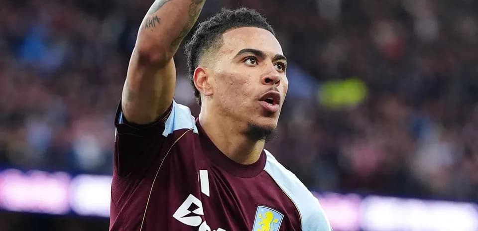Player celebrating during a match at Villa Park