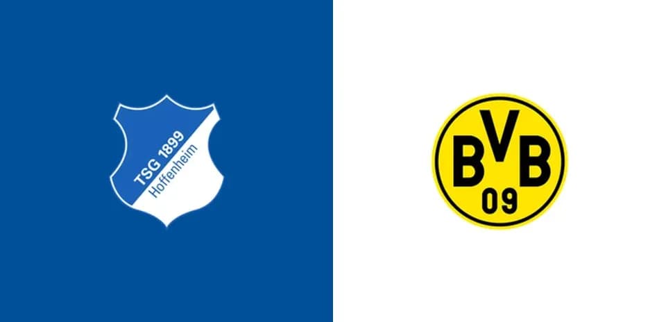 Logos of TSG 1899 Hoffenheim and Borussia Dortmund