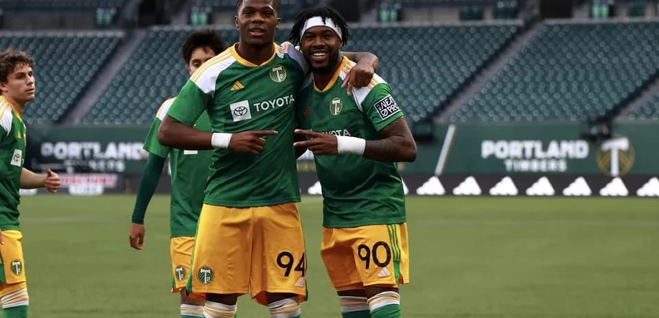 Portland Timbers II players celebrating together