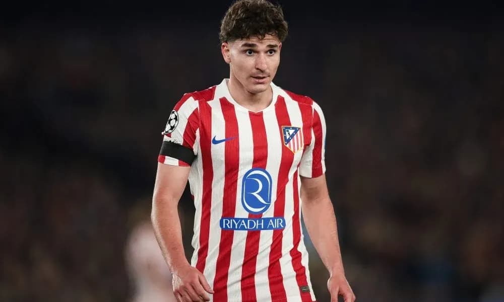 Player in Atlético Madrid kit during match