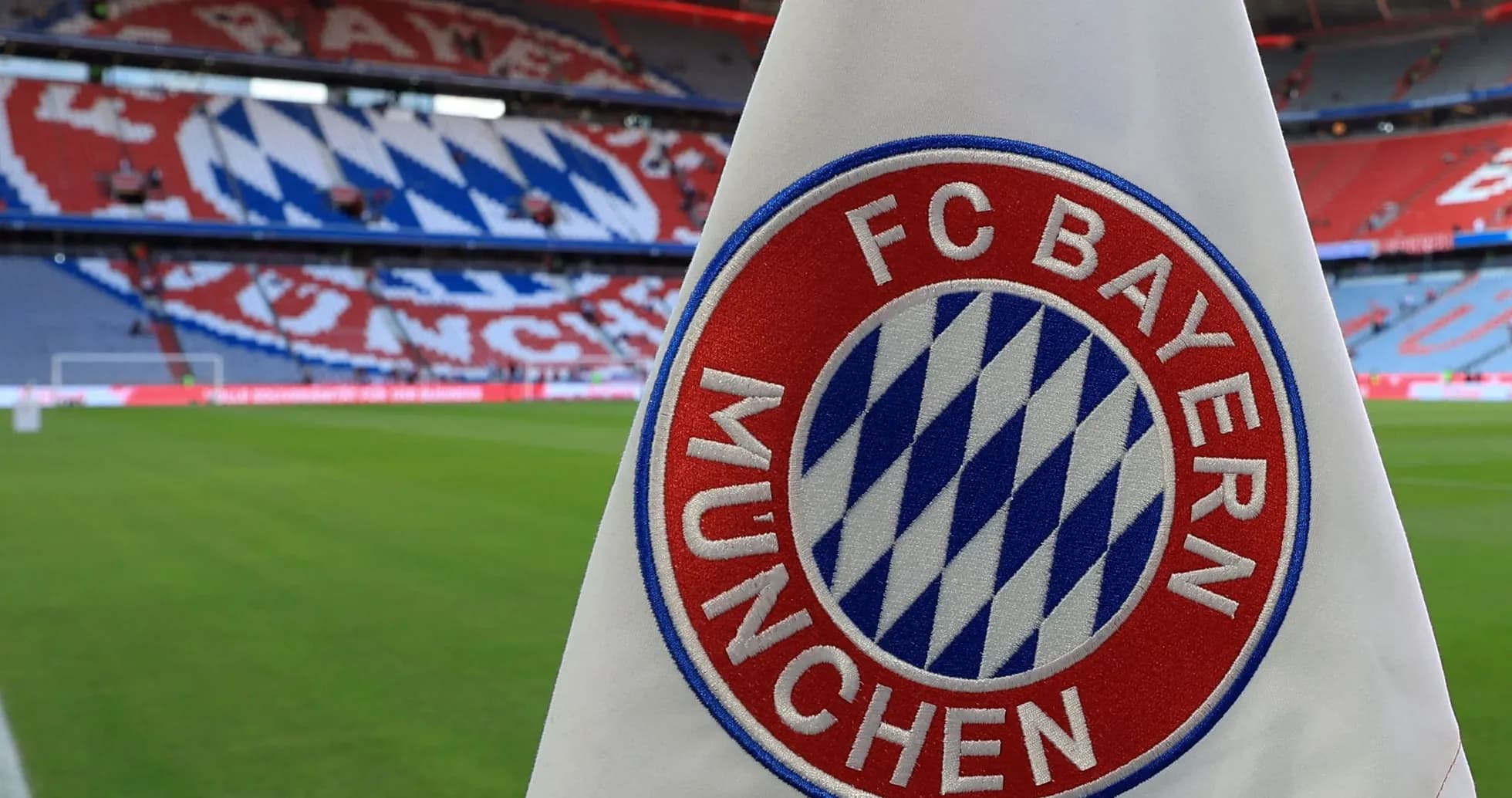 FC Bayern Munich flag in stadium with fan display