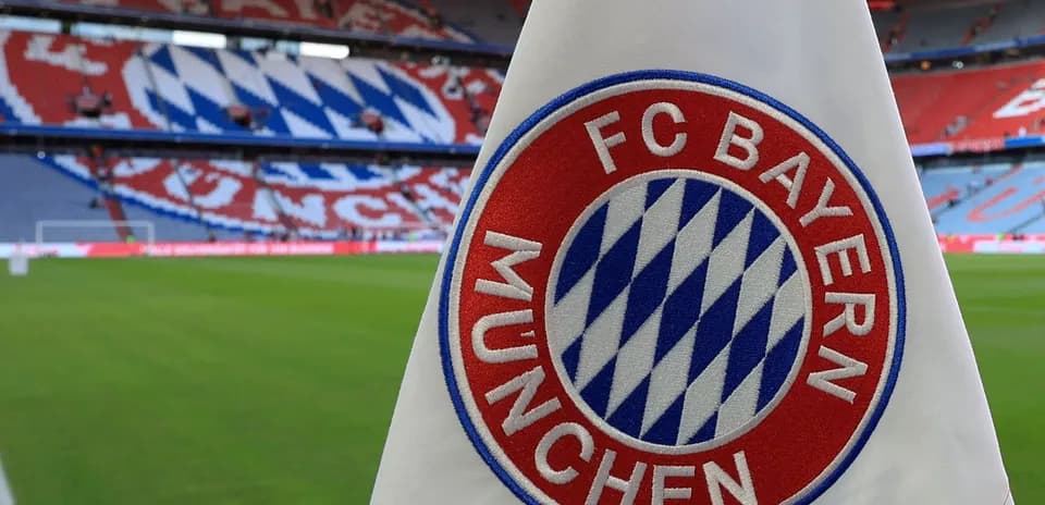 FC Bayern Munich flag in stadium with fan display