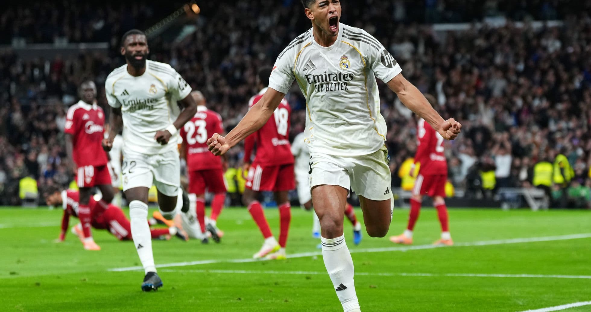 Real Madrid player celebrating a goal