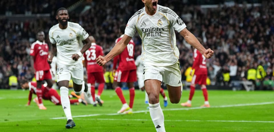 Real Madrid player celebrating a goal