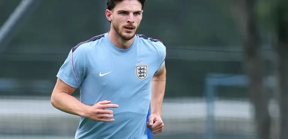 Player running during England training session