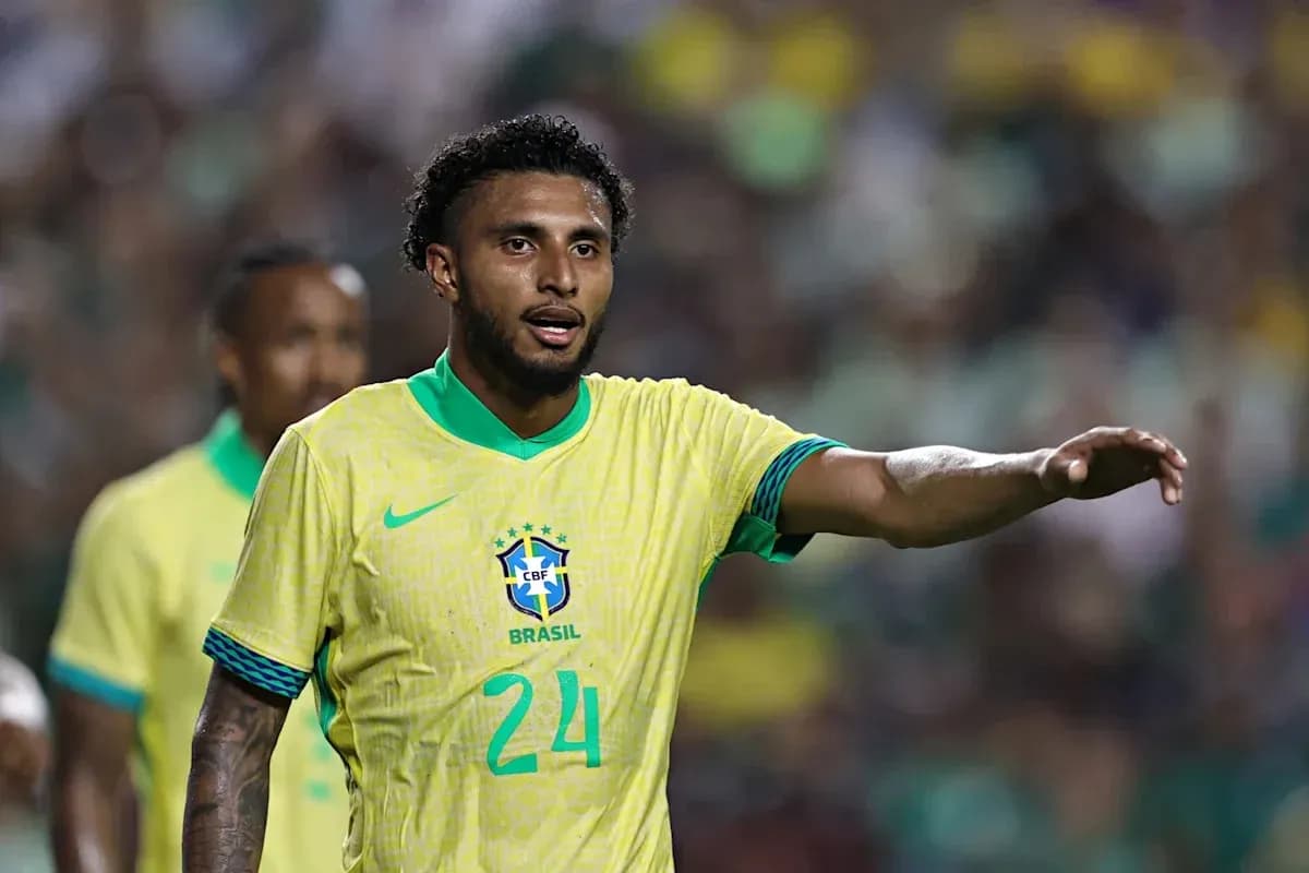 Brazilian player signaling during a match