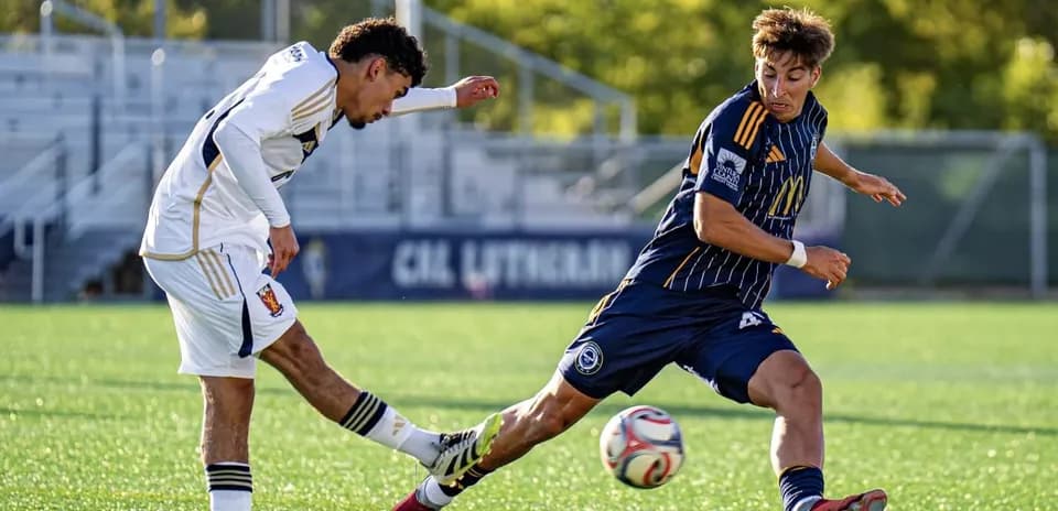 Player tackling opponent during Ventura County match