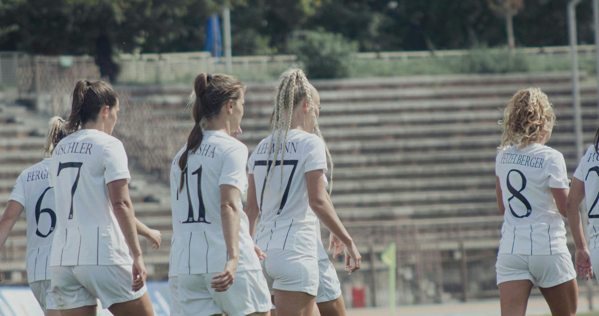 Players walking on the field before match