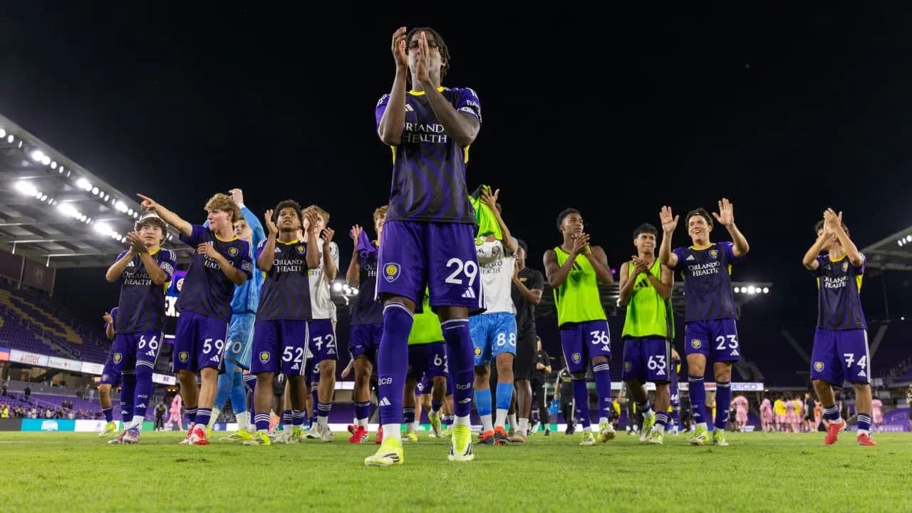 Orlando City II players celebrating after match