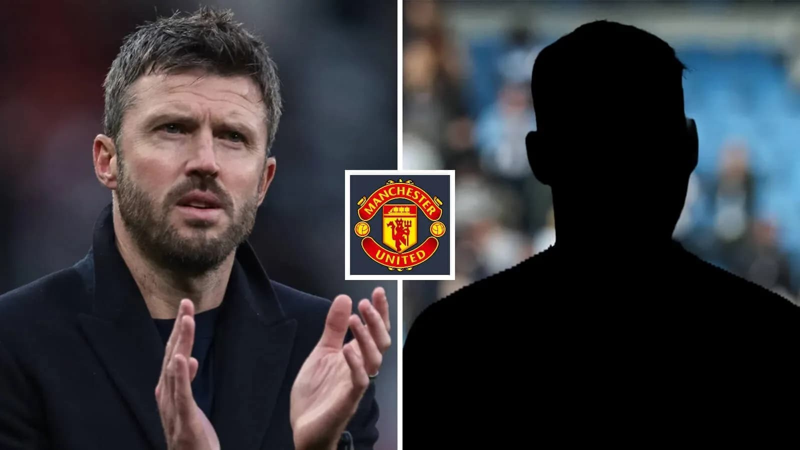 Michael Carrick applauding with Manchester United logo