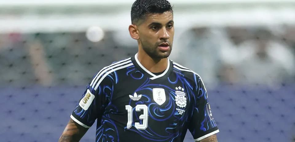 Player wearing Argentina jersey during match action