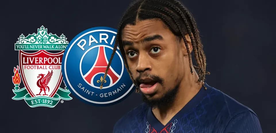 Player in jersey with Liverpool and PSG logos